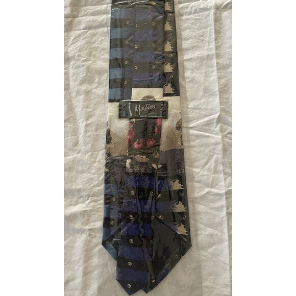 Vintage 1980’s Claude Montana Red Fruit Tree 100% Silk Tie -Dead Stock - Italy - Picture 3 of 4